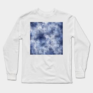 Navy Watercolor Fog Long Sleeve T-Shirt